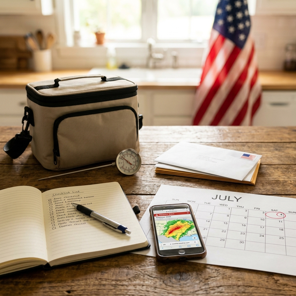 One-week-to–July 4 Sunday: a low-stress ‘set it up now’ checklist for travel alerts, mail timing, and outdoor food safety