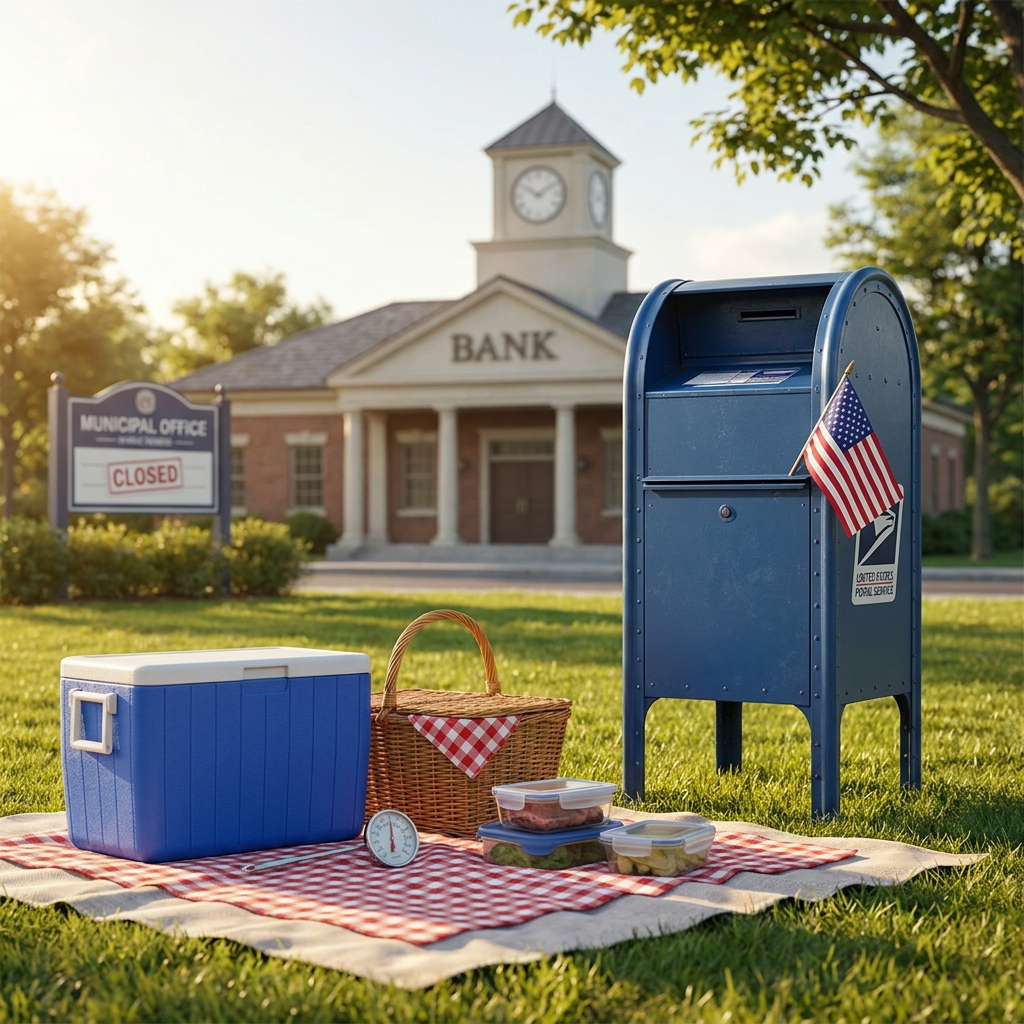 Independence Day today: what’s open/closed, where to check local schedules, and a quick outdoor food safety checklist (no fireworks)