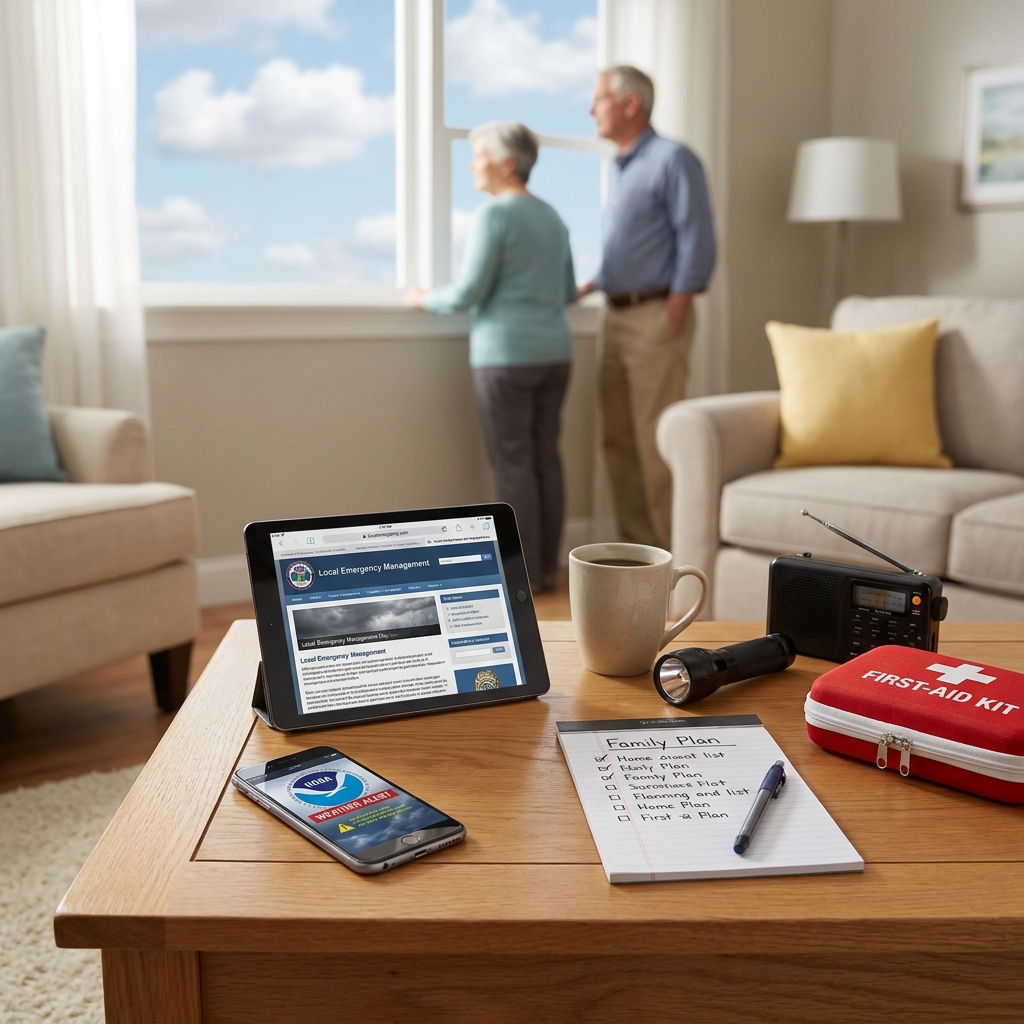 Sunday family plan: preparing for severe weather alerts (summer storms) with official sources and a simple home checklist